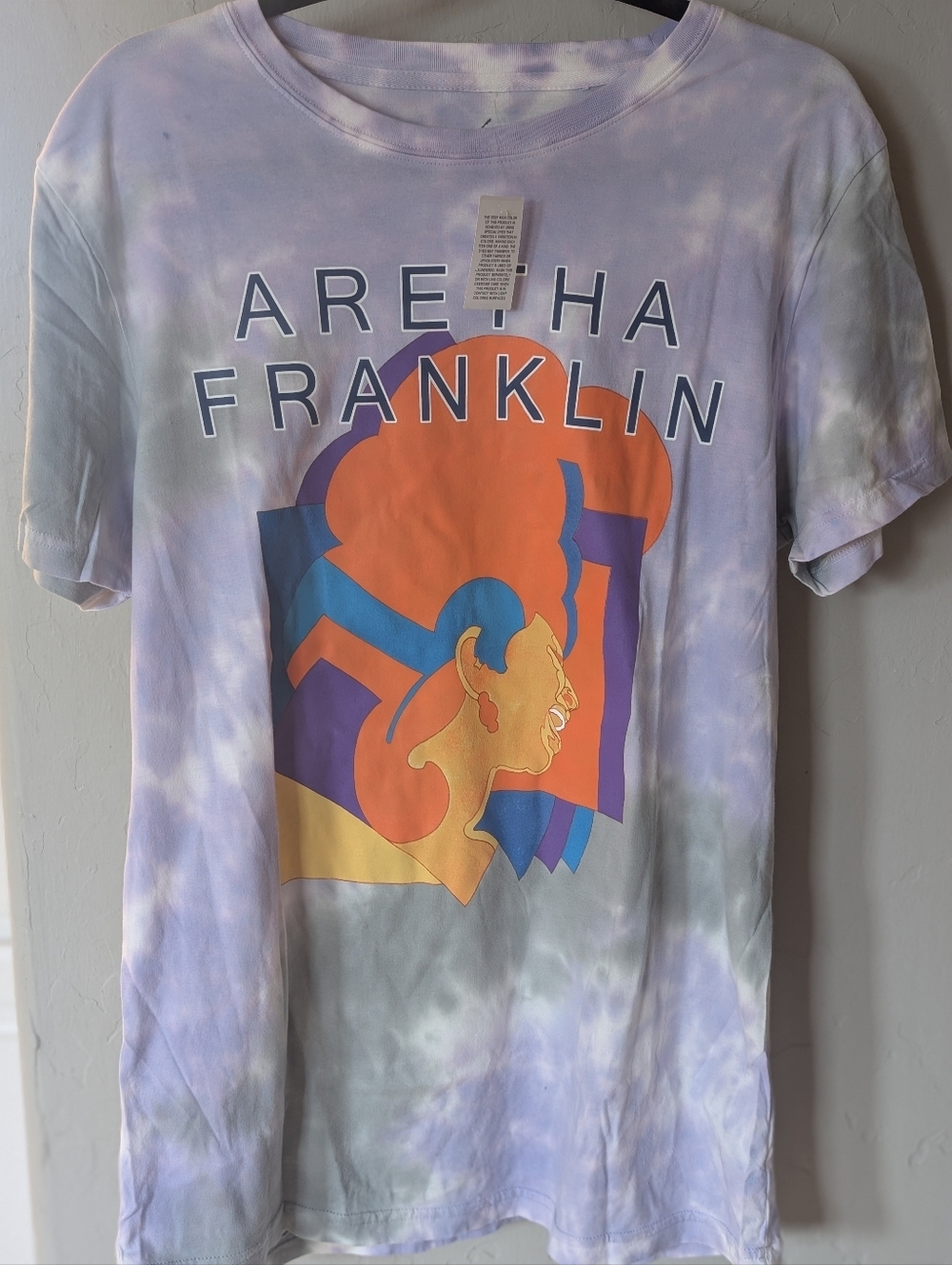 Aretha Franklin Tie-Dye Graphic Tee - Lavender Multi